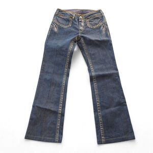 RINGSPUN Beauty in the Blemishes Hell Cat Dark Wash Gold Salesman Sample Jeans